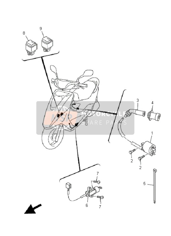 Yamaha XC125E VITY VITY 2008 Electrical 2 for a 2008 Yamaha XC125E VITY VITY